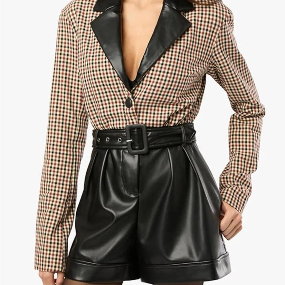 WeWoreWhat Plaid Blazer Romper